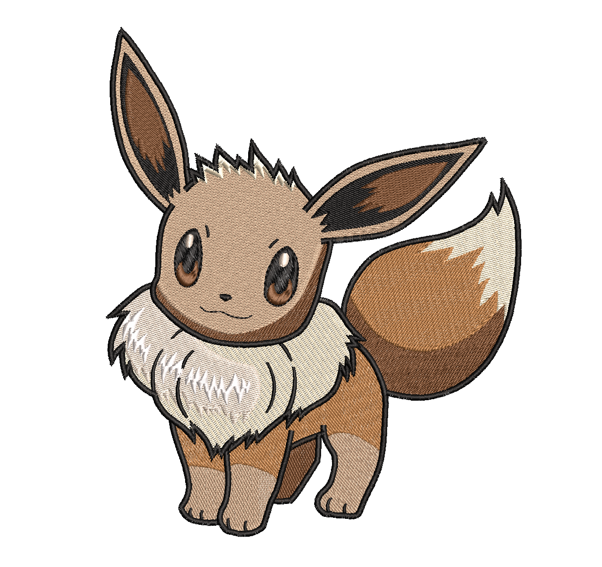 ANIME FANART EVEE EMBROIDERY FILE DST JEF PES
